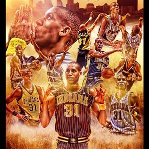 24x36 Reggie Miller Lithogram on canvas